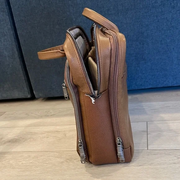 Samsonite Tan Leather Briefcase - Picture 5 of 10